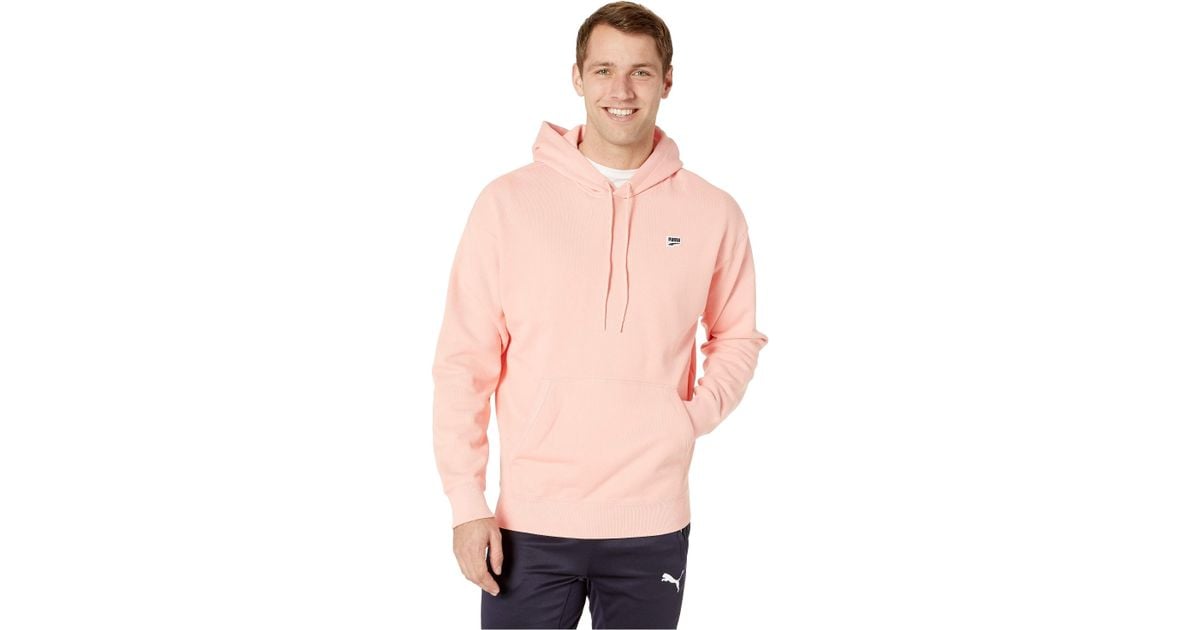 mens pink puma hoodie