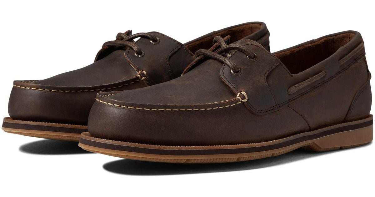 Rockport Leather Perth Bay Boat Shoe in Beige (Natural) for Men Lyst