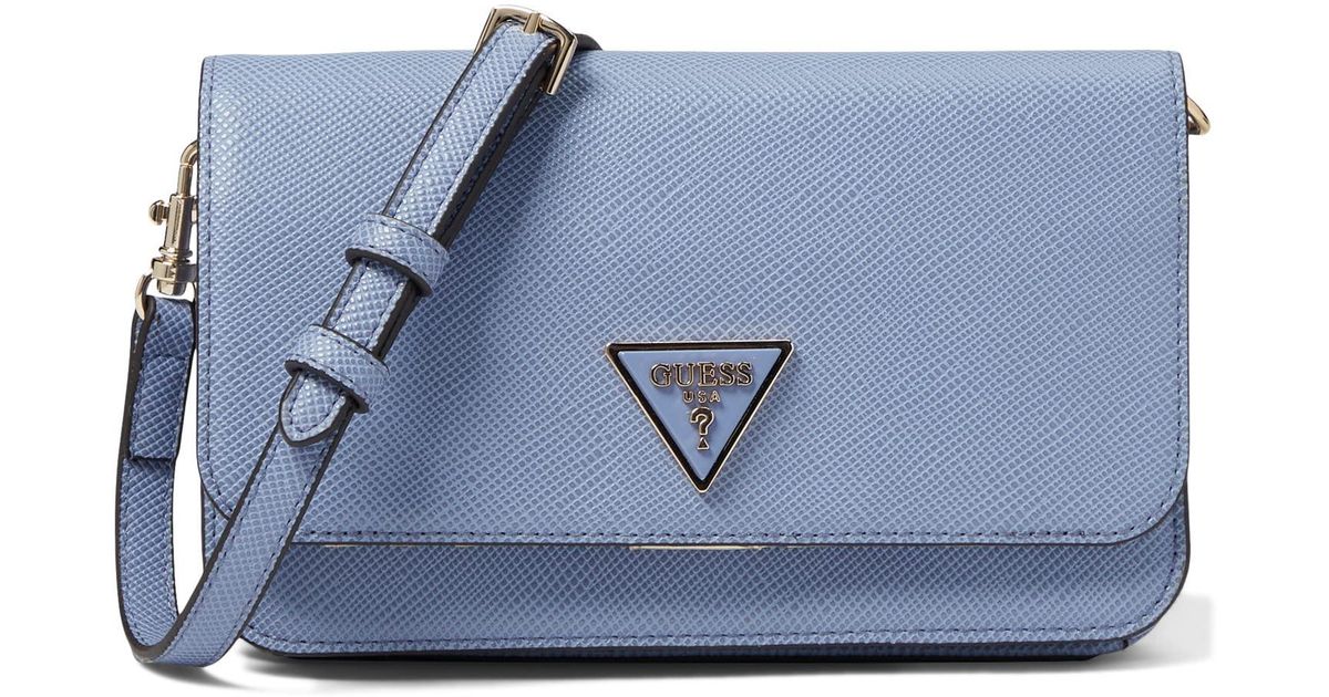 Guess Noelle Crossbody Flap Organizer in Blue Lyst