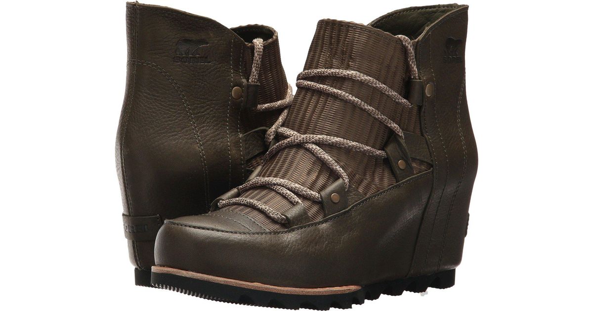 sorel sandy leather wedge boot