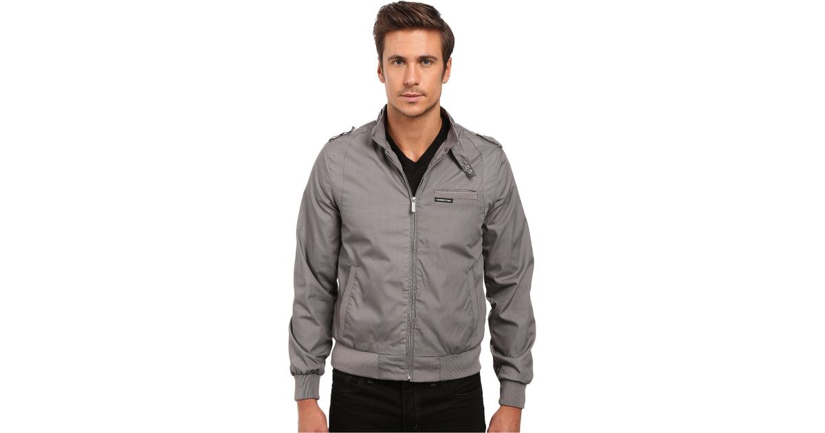 Members Only Iconic Racer Jacket in Gray for Men | Lyst
