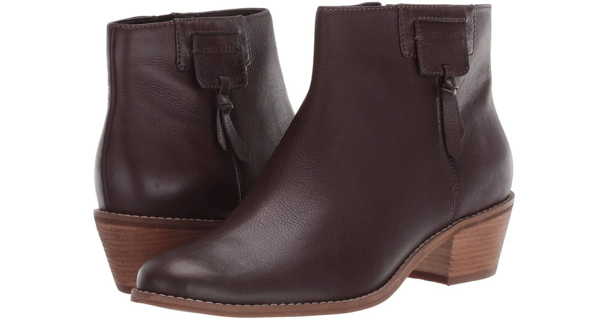 Cole Haan Leather Joanna Bootie 45 Mm in Brown - Lyst