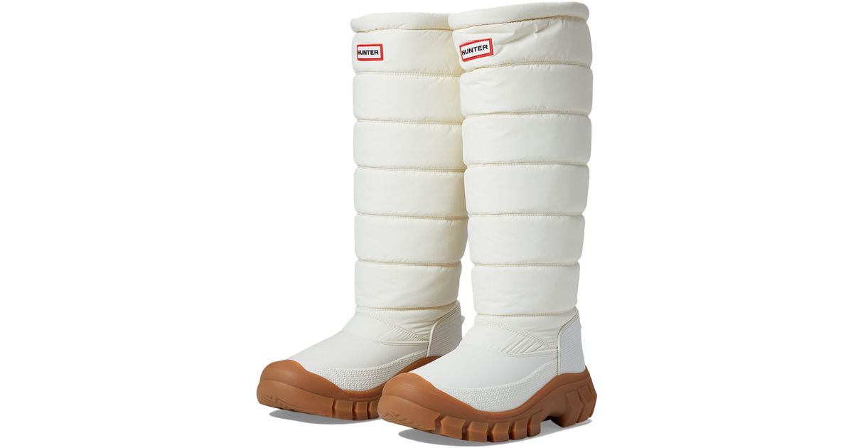 HUNTER Synthetic Intrepid Tall Snow Boot in White | Lyst