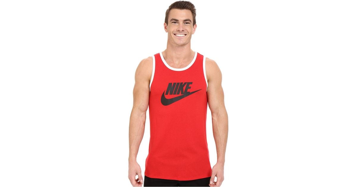 Nike Ace Tank (white/black/university Red) Men's for Men | Lyst