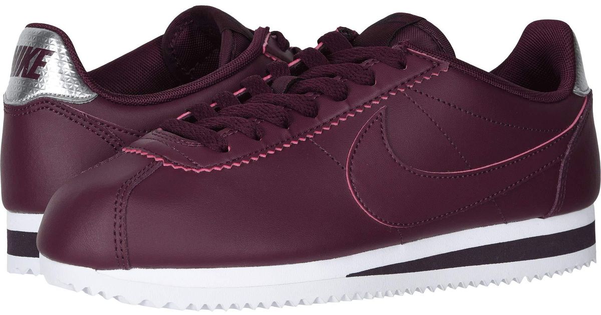 burgundy nike cortez