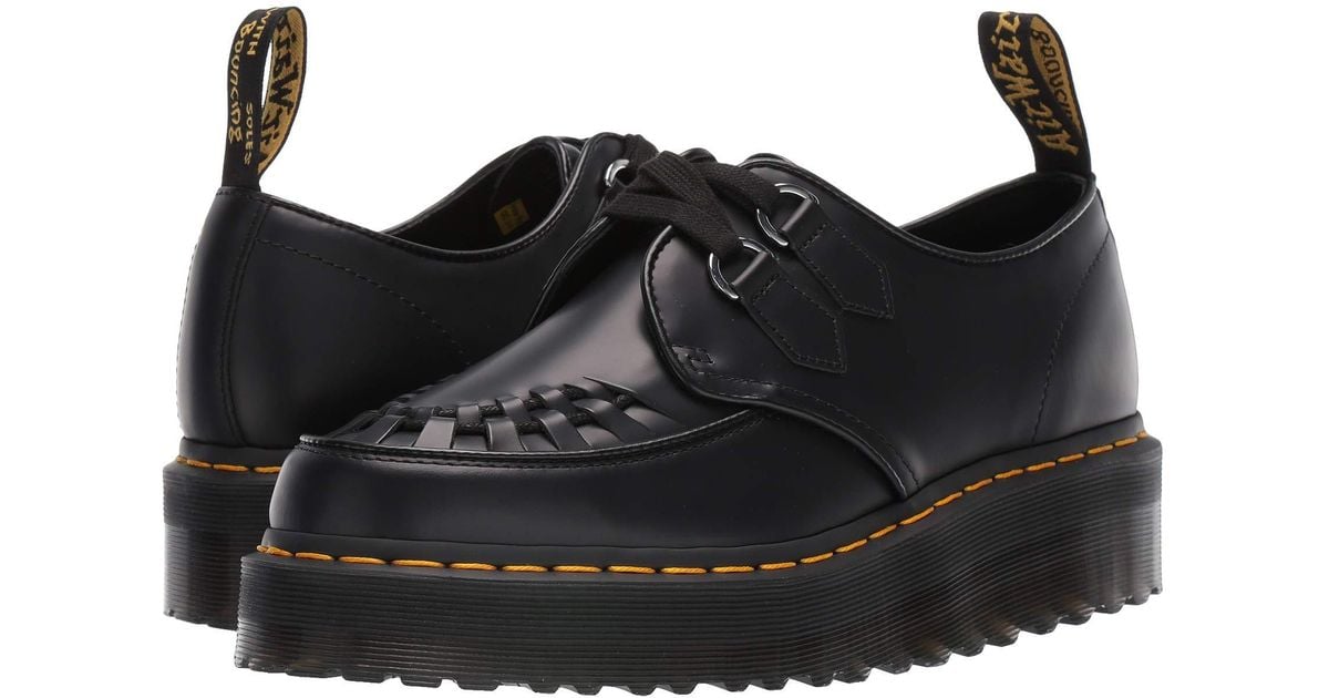 Dr. Martens Leather Sidney Quad Creepers in Black Lyst