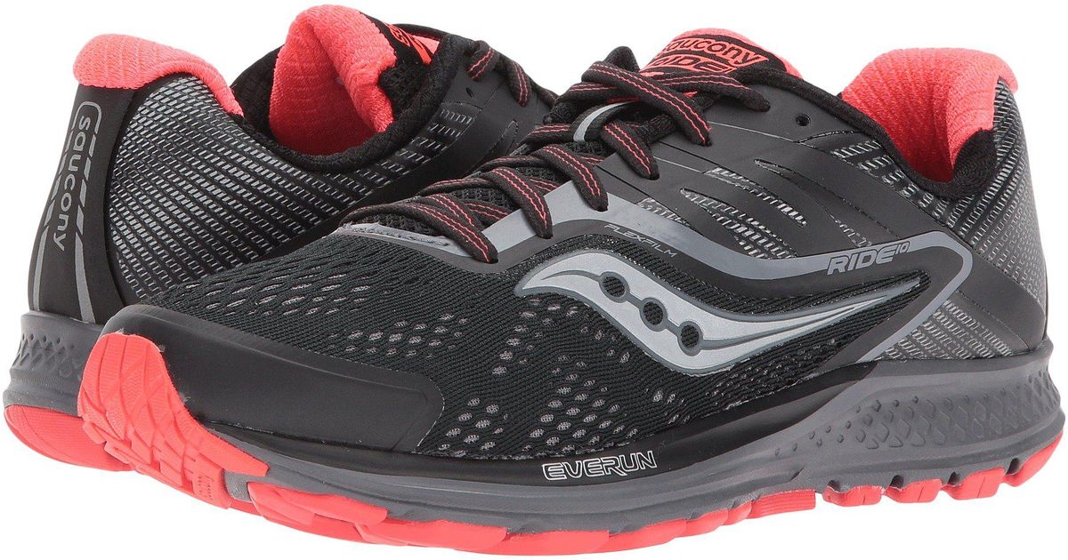 Saucony Ride 10 (black/coral) Women's Running Shoes - Lyst