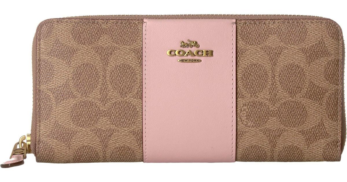 coach accordion zip wallet in colorblock signature canvas