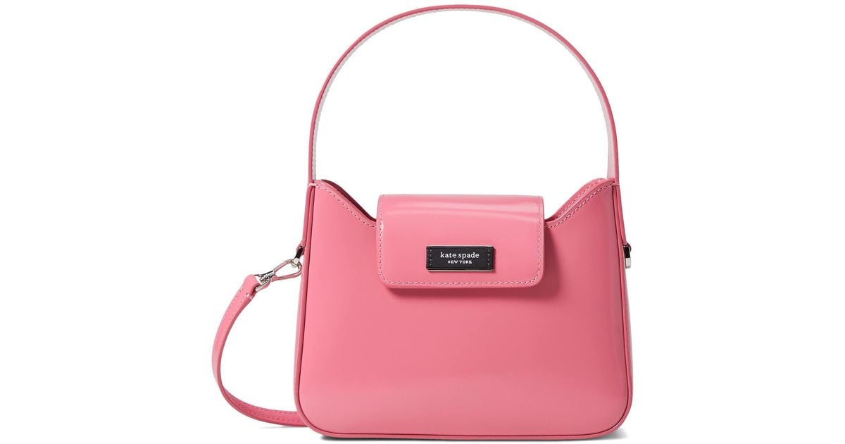 Kate Spade Sam Icon Spazzolato Leather Mini Hobo Bag in Pink Lyst