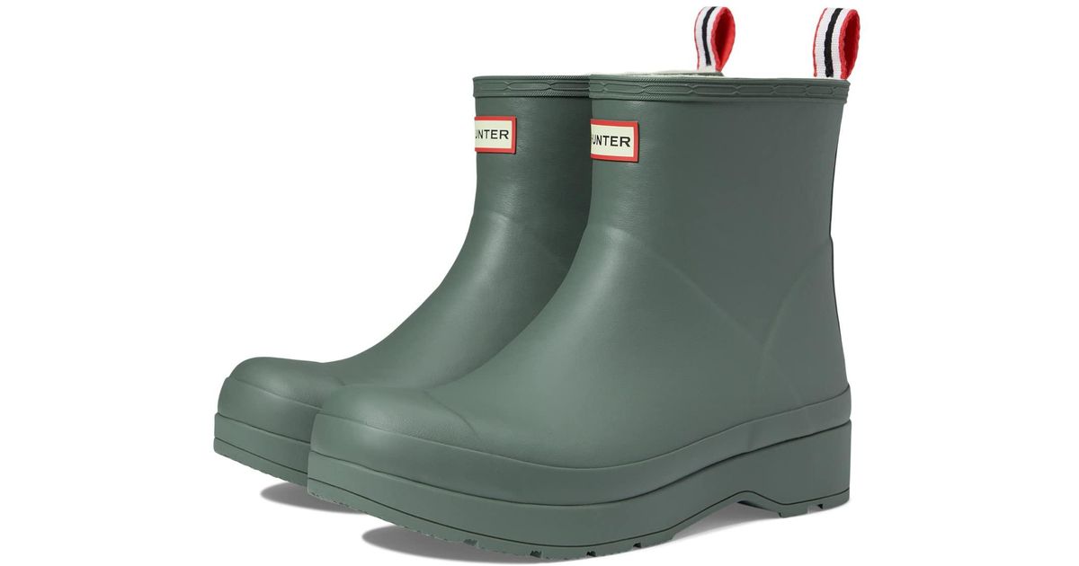 HUNTER Synthetic Play Short Sherpa Insulated Boot in Gray (Green) for