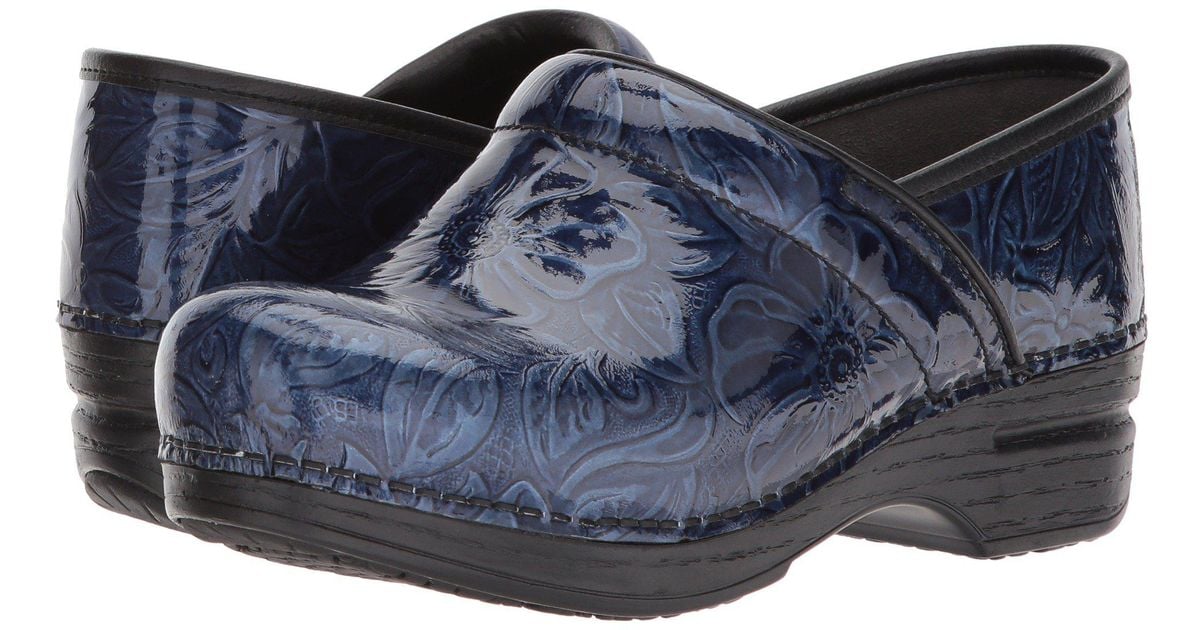 Dansko Pro Xp (navy Tooled Patent) Women's Clog Shoes in Blue