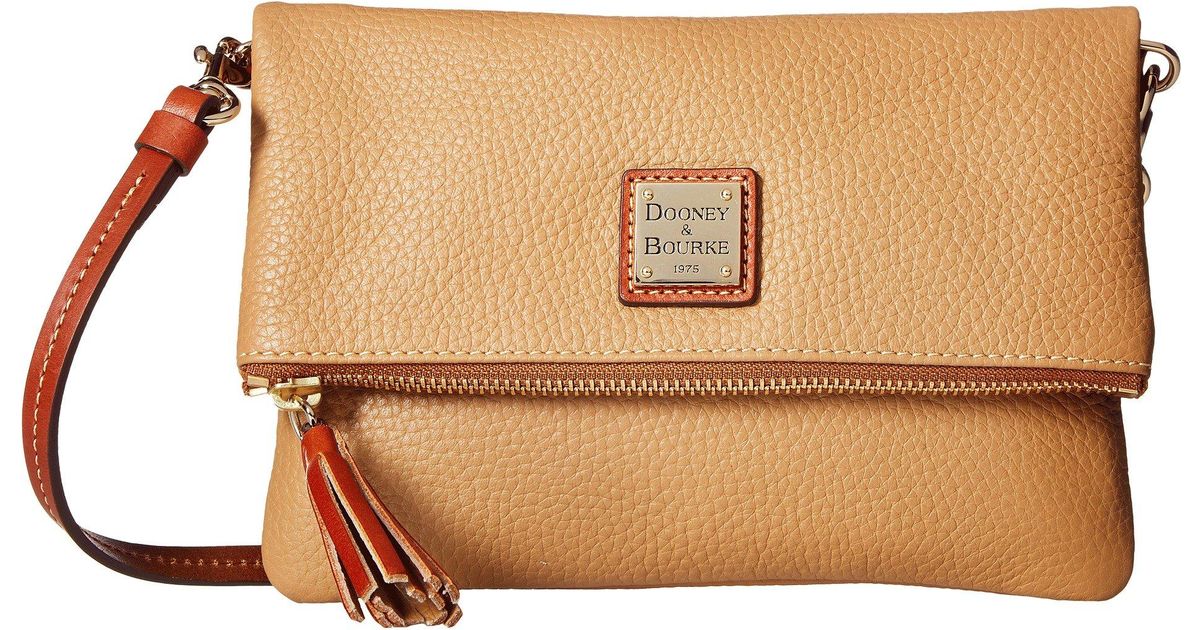 Dooney & Bourke Leather Pebble Foldover Zip Crossbody in Brown Lyst