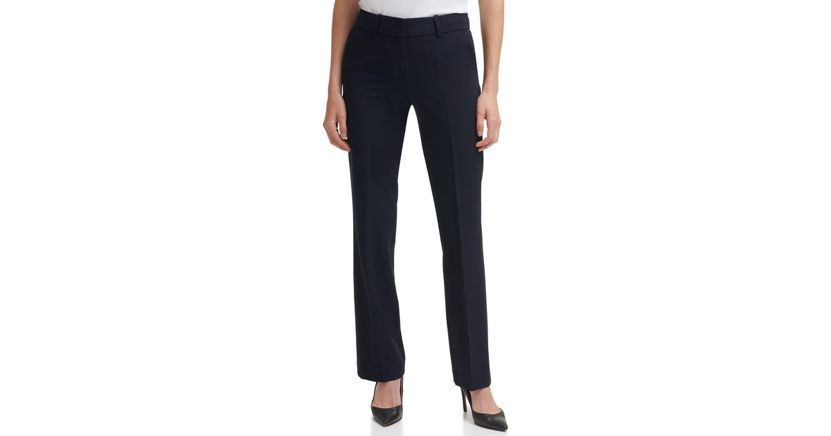 Tommy Hilfiger Solid Sutton Boot Leg Trousers in Blue | Lyst