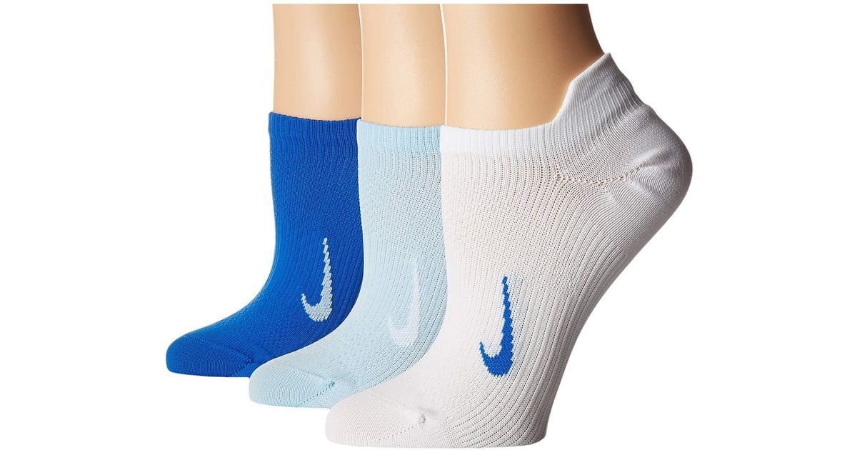 Nike Synthetic Everyday Plus Lightweight Training No Show Socks 3-pair Pack  in Blue | Lyst