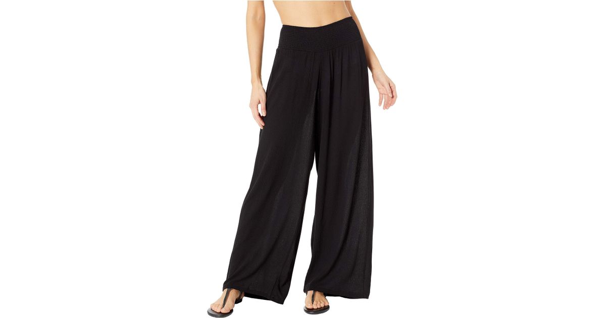 Lauren by Ralph Lauren Crinkle Rayon Cover-up Smocked Waist Pant in ...