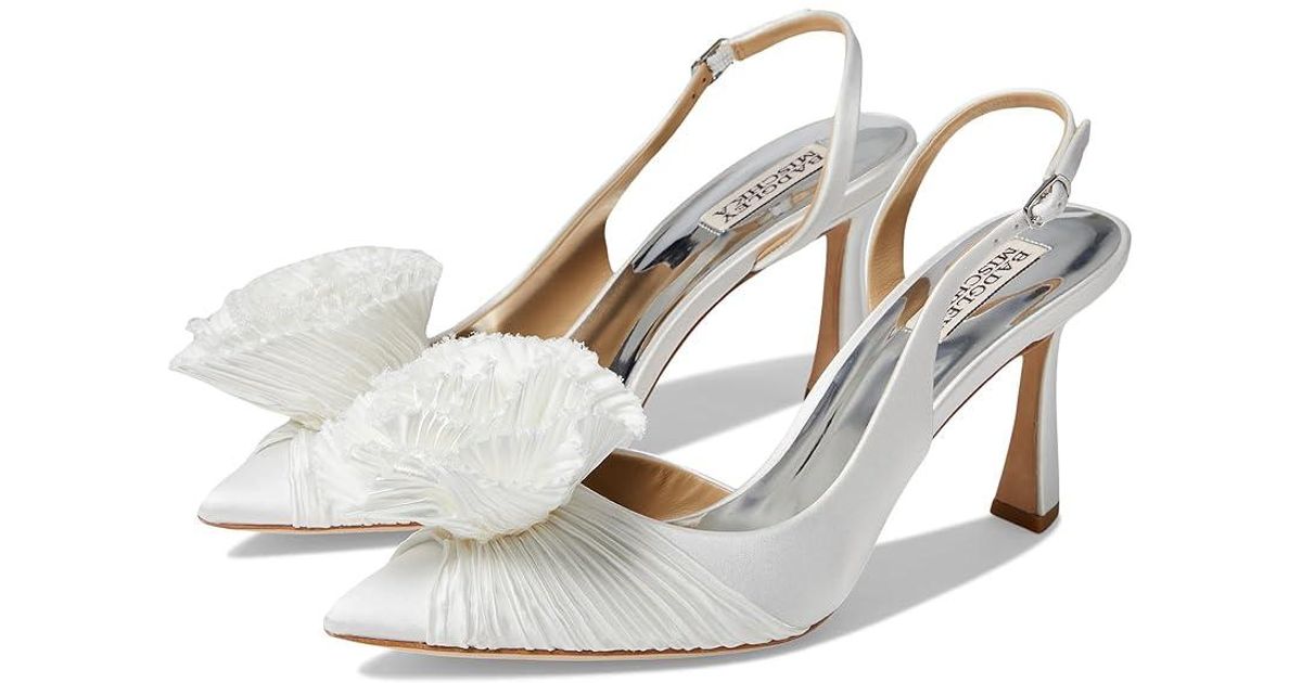 badgley mischka white heels