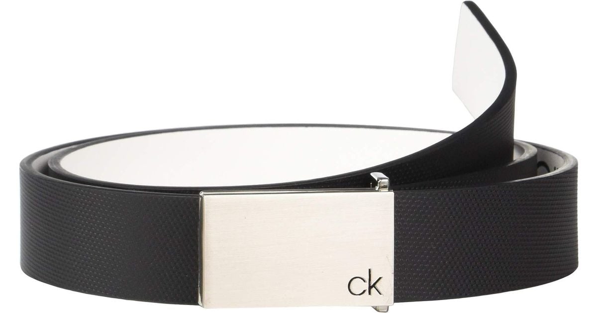 Lyst - Calvin Klein 30mm Textured Leather Belt (black) Men's Belts in ...