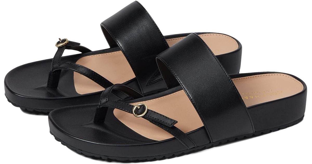 Cole Haan Leather Milani Thong Sandal in Black Lyst