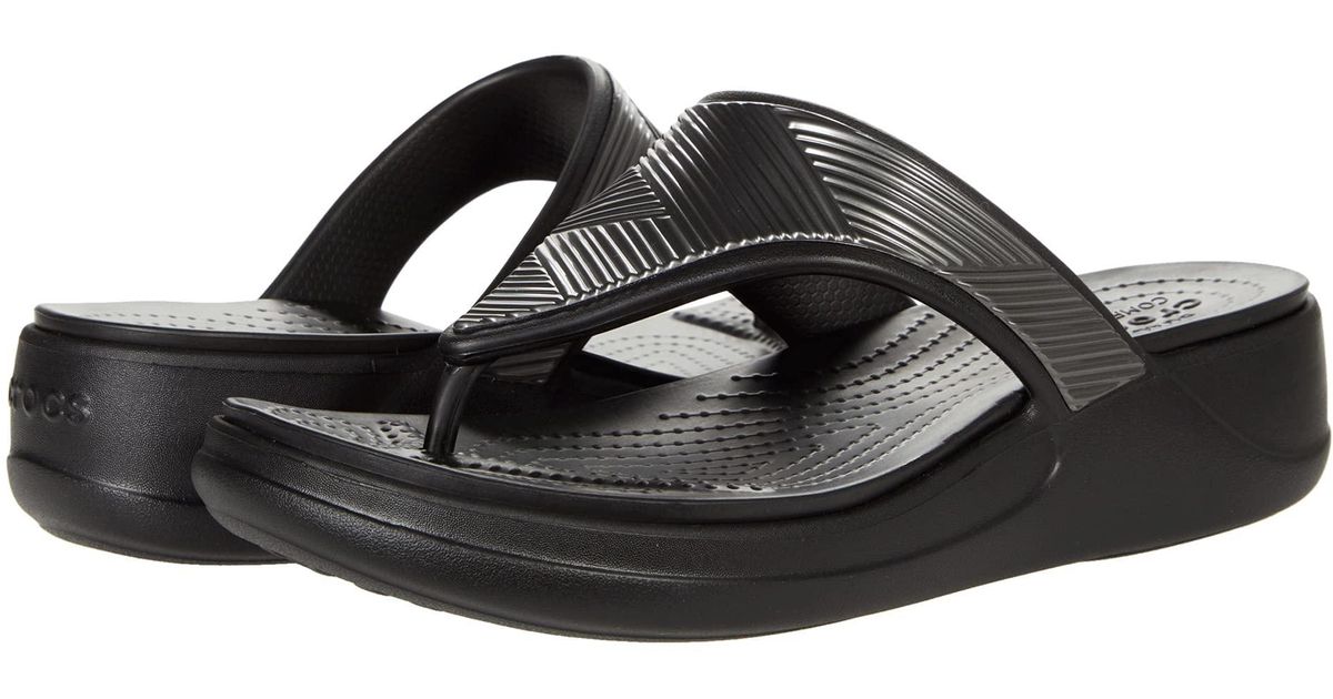 crocs monterey metallic wedge flip