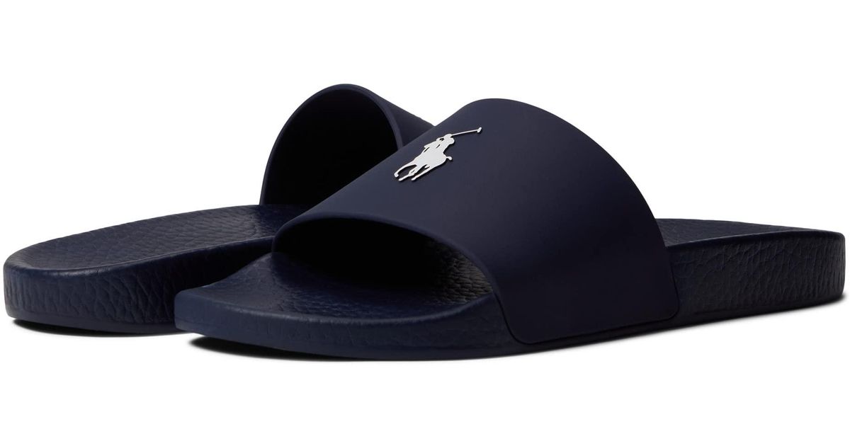 Polo Ralph Lauren Synthetic Polo Slide Sandal in Blue for Men Lyst