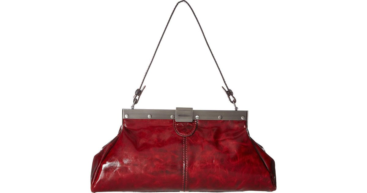 Patricia Nash Leather Ferrara Frame Satchel (red) Satchel Handbags - Lyst
