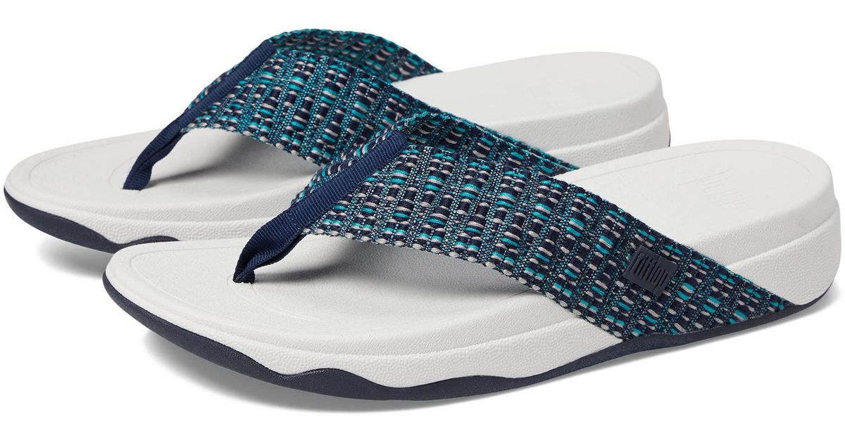 Fitflop Surfa Geo-webbing Toe Post Sandals in Blue | Lyst