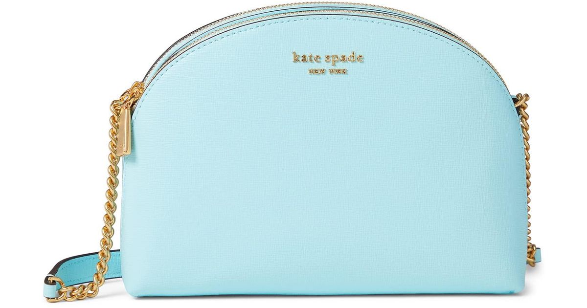 Kate Spade Saffiano Leather Double Zip Dome Crossbody in Blue Lyst