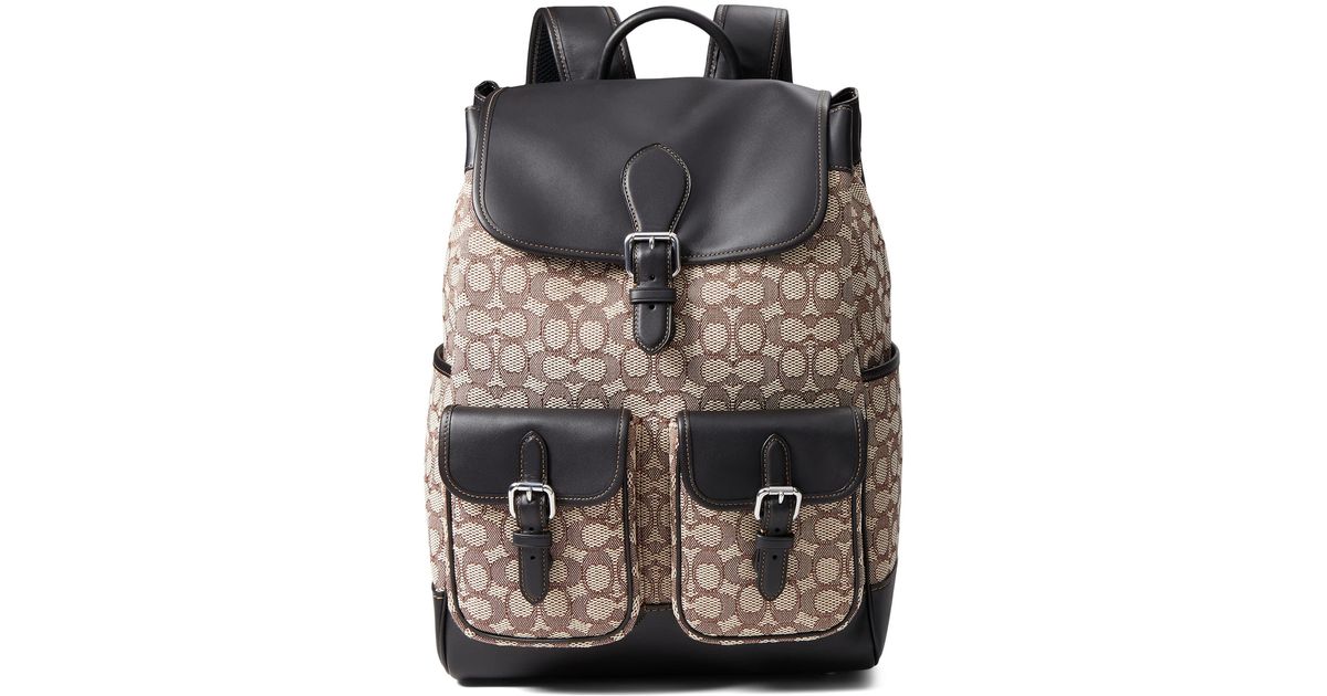 COACH Frankie Backpack In Signature Textile Jacquard in Black for Men
