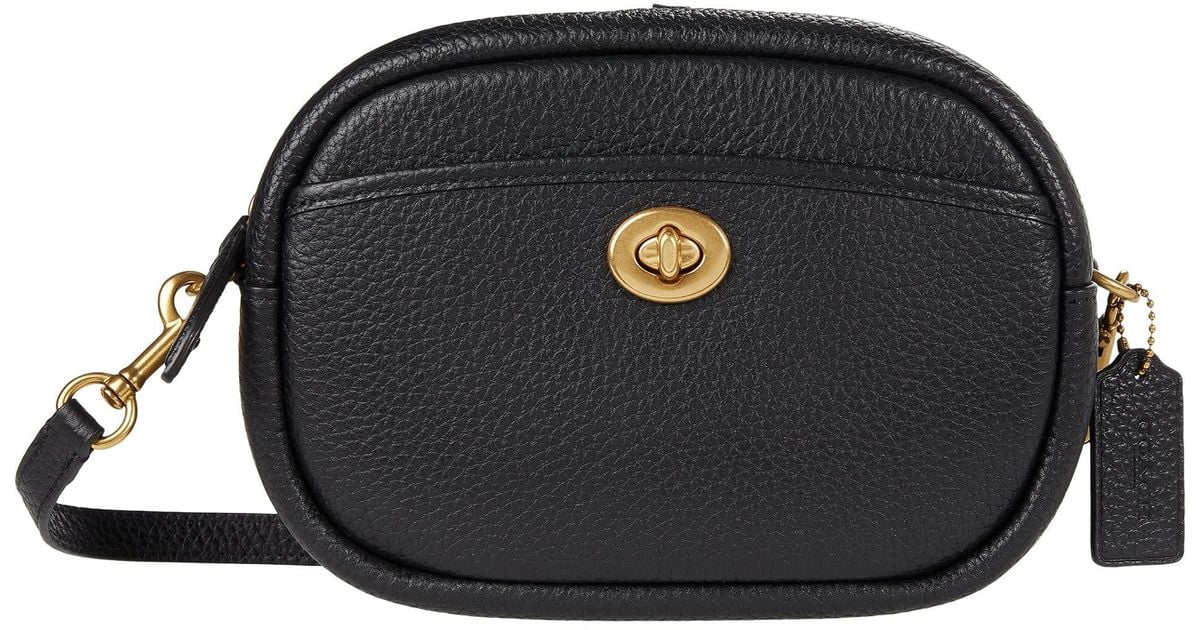 COACH Soft Pebble Leather Camera Bag With Leather Strap in Black Lyst