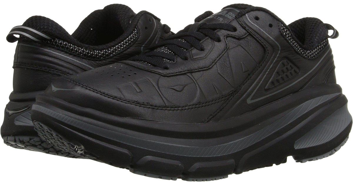 hoka one one womens bondi leather black
