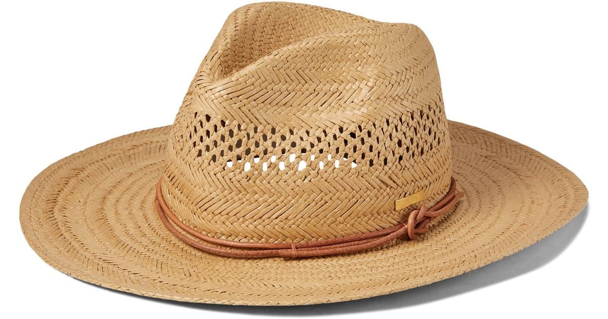 Lauren by Ralph Lauren Herringbone Lace Fedora in Brown Lyst