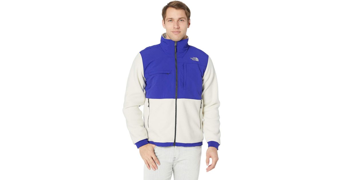 north face jacket white and blue