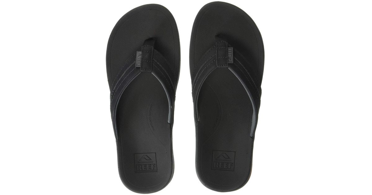 Reef Leather Ortho-bounce Coast in Black for Men - Lyst