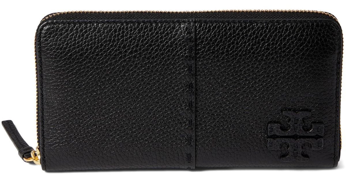 Tory Burch Mcgraw Zip Continental Wallet in Black Lyst