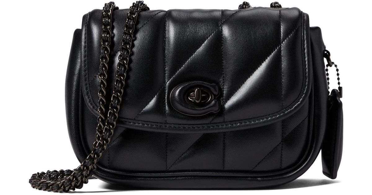 COACH Leather Quilted Pillow Madison Shoulder Bag 18 in Black Lyst