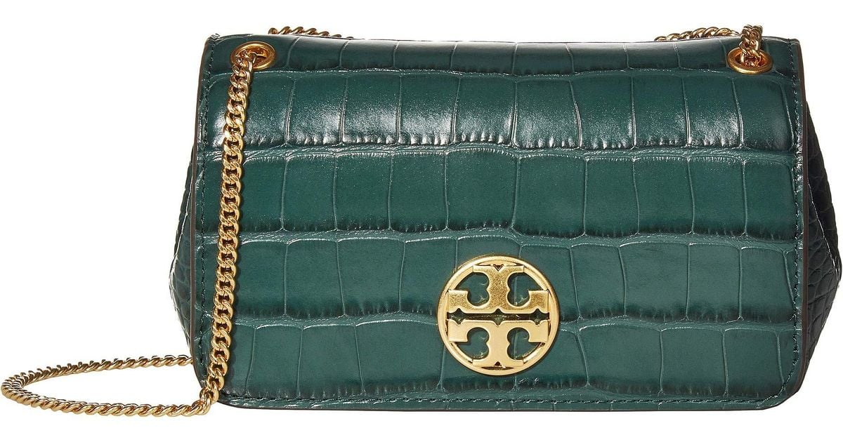 Tory Burch Chelsea Evening Bag In Green Croc Embossed Calfskin Lyst