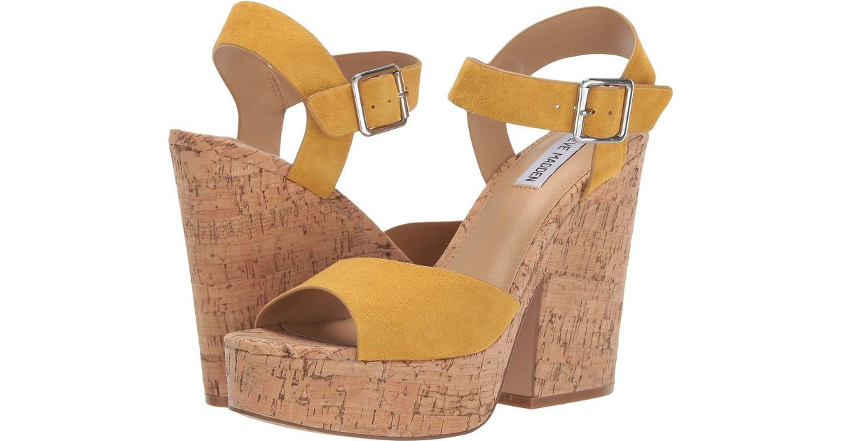 steve madden yellow wedges