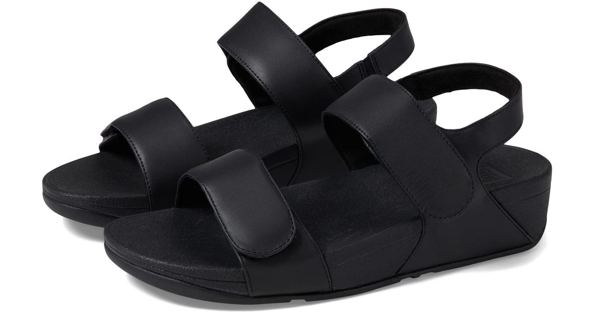 Fitflop Lulu Adjustable Leather Sandals in Black | Lyst