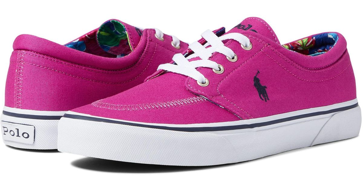Polo Ralph Lauren Faxon X Low-top Canvas Sneaker in Pink for Men - Lyst