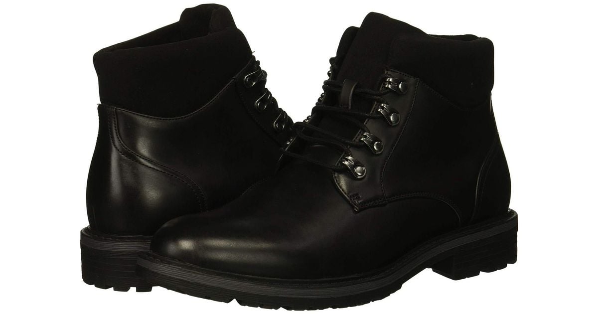 bainx short combat boot with suede collar