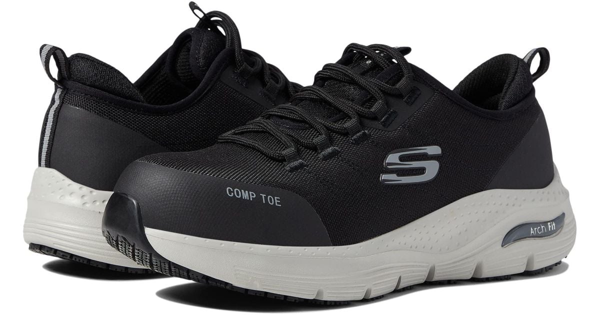 Skechers Work Synthetic Arch Fit Sr Composite Toe in Black Lyst