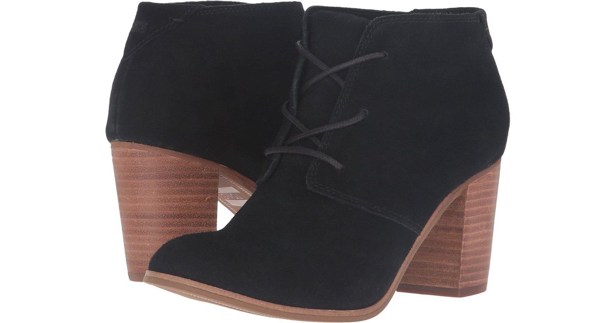 toms lunata lace up booties black