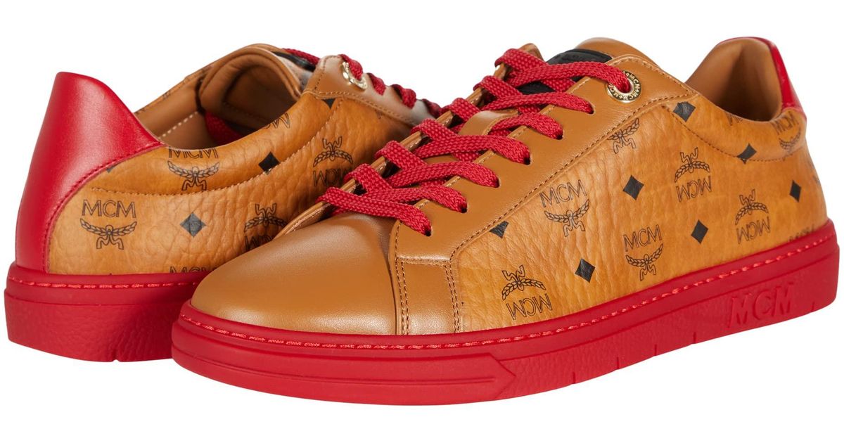 MCM Leather Terrain Derby Sneakers in Pink Lyst