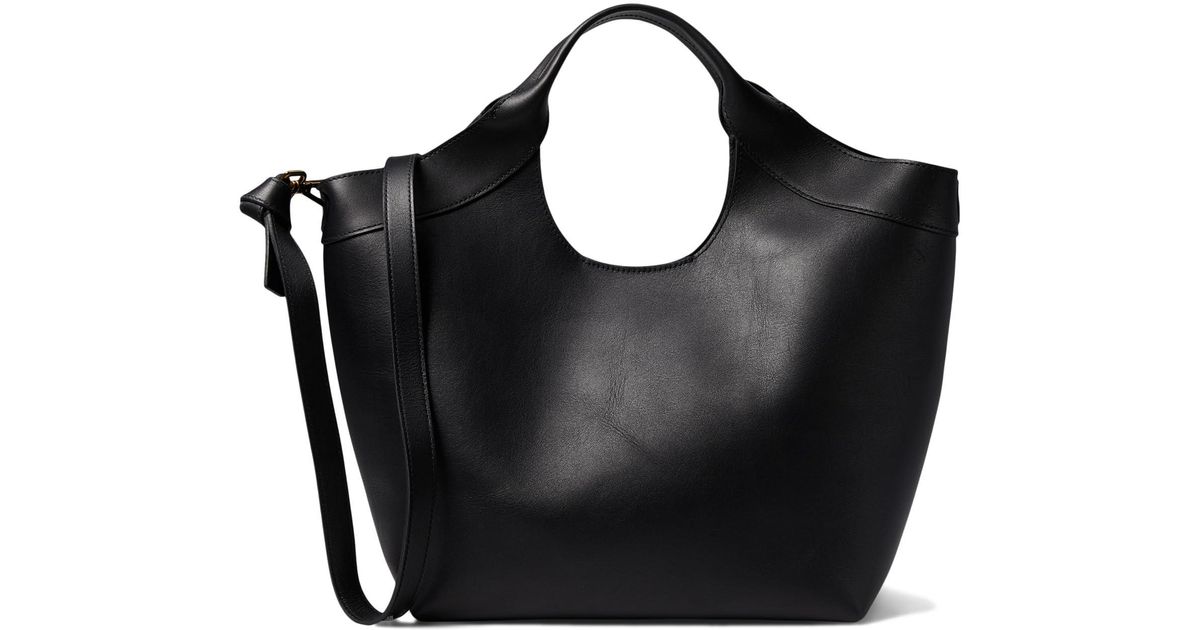 Madewell The Sydney Cutout Tote In Leather in Black | Lyst