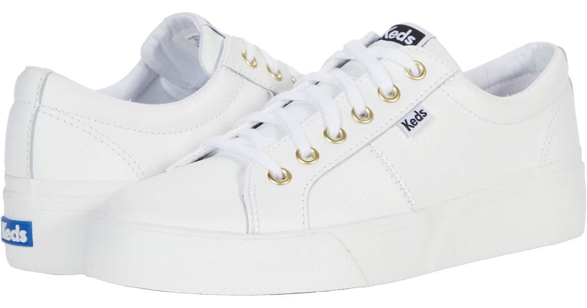 Keds Leather Jump Kick Duo in White Lyst