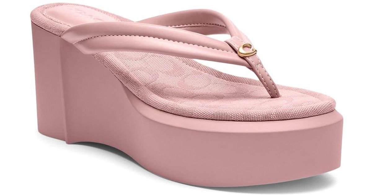 COACH Franki Flip-Flops in Pink | Lyst