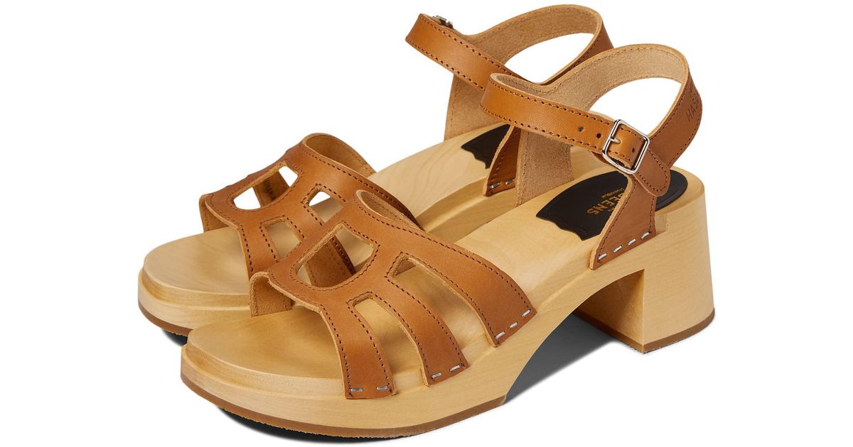 Swedish Hasbeens Leather Luxury Sandal in Natural | Lyst