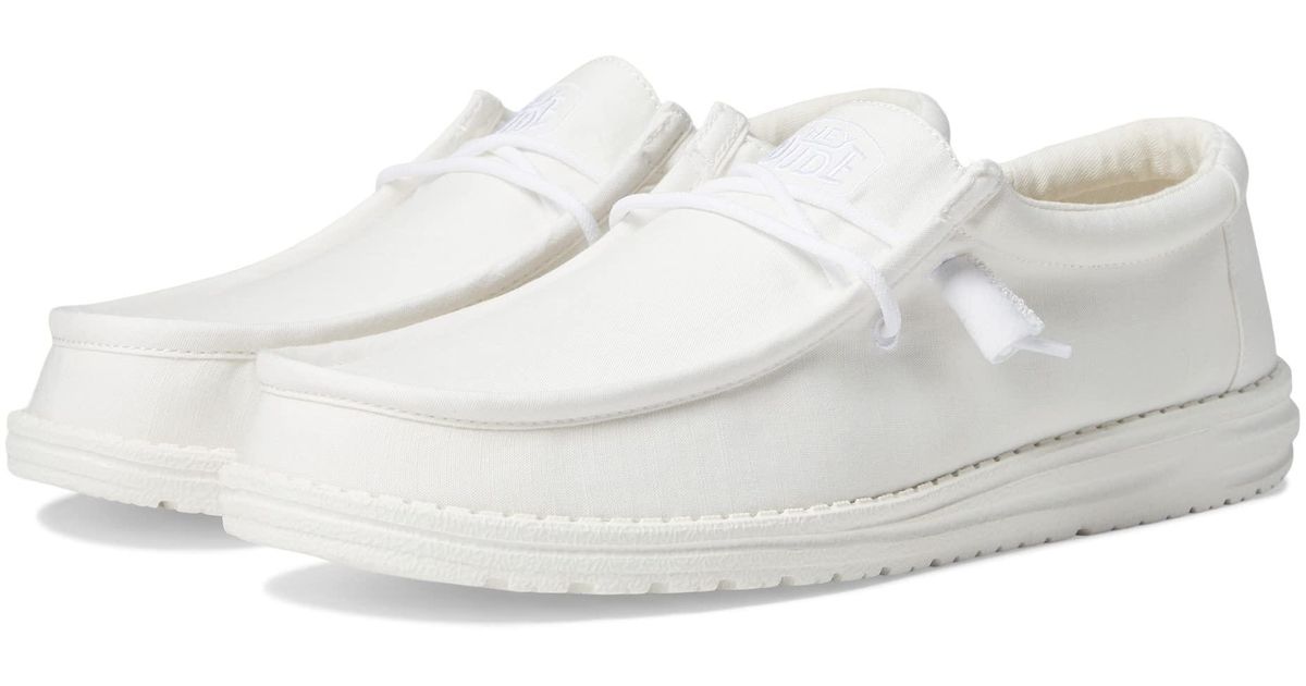 Hey Dude Wally Slub Canvas in White Lyst