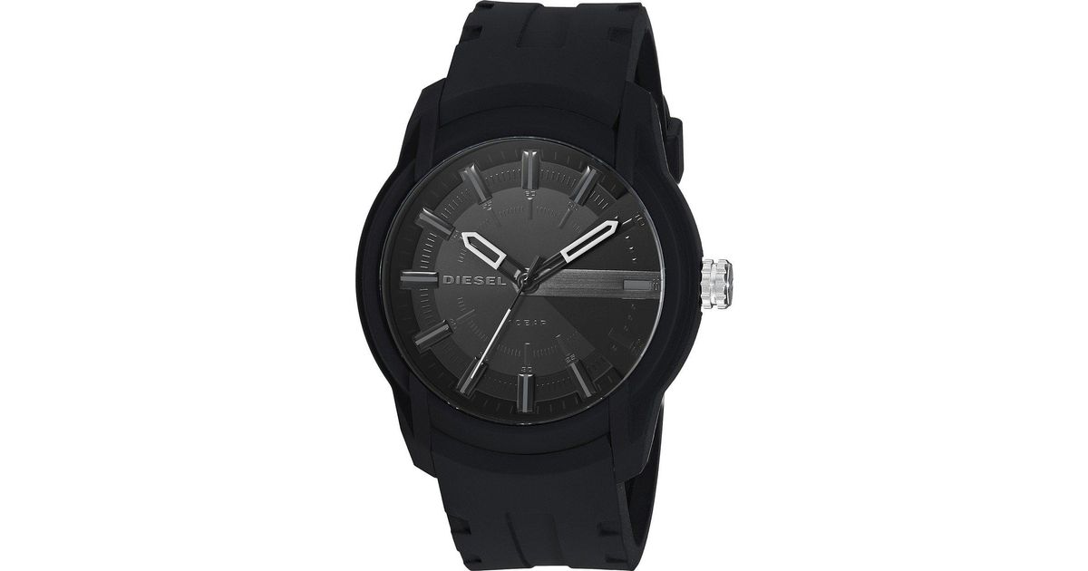 diesel black silicone watch