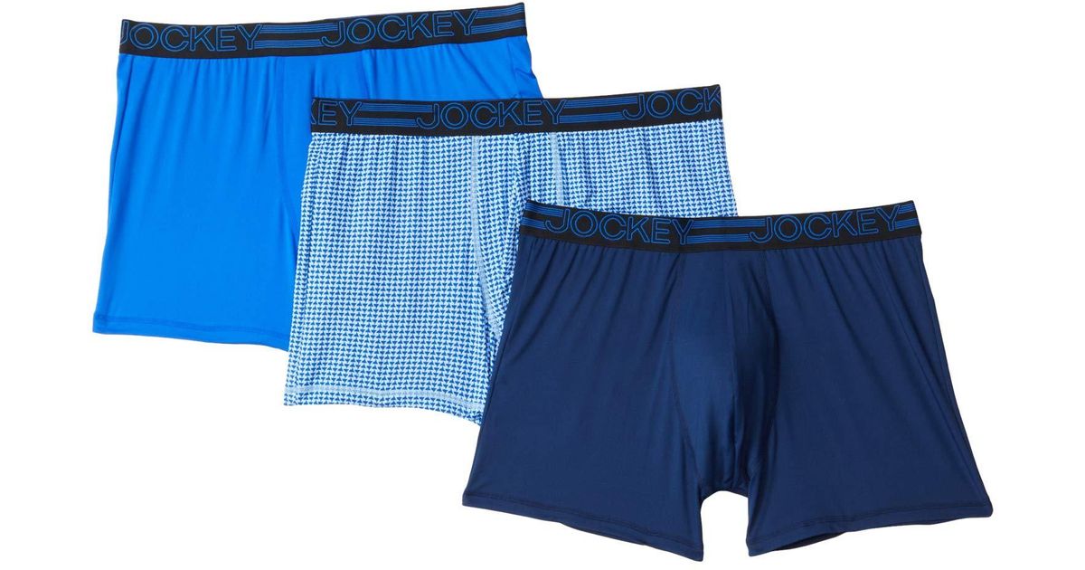 Jockey Synthetic Active Micro Boxer Brief 3pack in Blue for Men Lyst